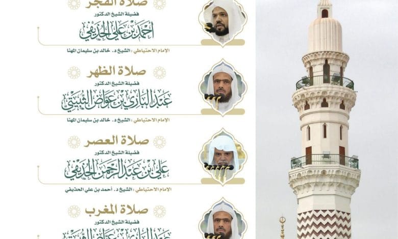 تحديد ‏الجدول الأسبوعي لأئمة الحرمين خلال الأسبوع الحالي